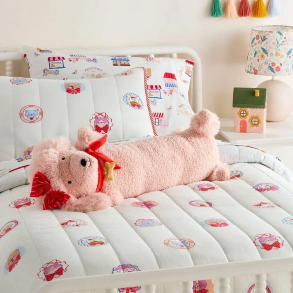 Pillowfort - Poodle Kids' Long Weighted Plush Throw Pillow Peac Peach